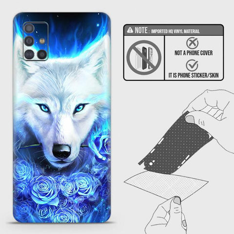 Samsung Galaxy A51 Back Skin - Design 2 - Vintage Galaxy Wolf Skin Wrap Back Sticker