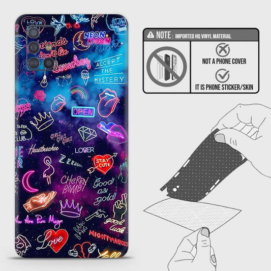 Samsung Galaxy A71 Back Skin - Design 1 - Neon Galaxy Skin Wrap Back Sticker