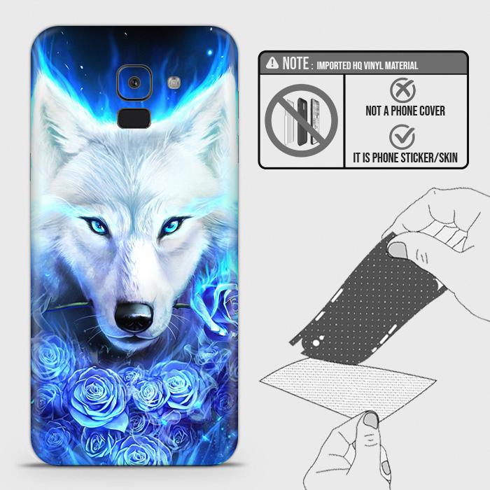 Samsung Galaxy J6 2018 Back Skin - Design 2 - Vintage Galaxy Wolf Skin Wrap Back Sticker