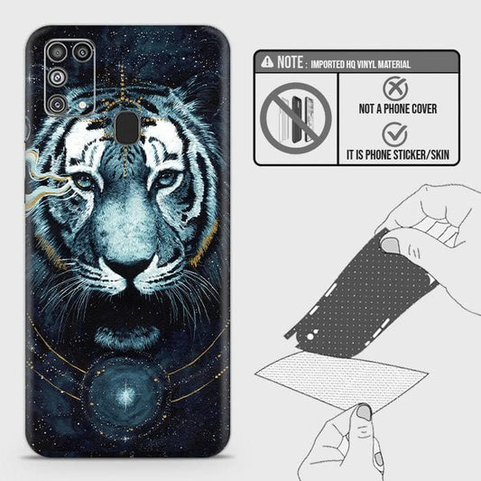 Samsung Galaxy M31 Back Skin - Design 4 - Vintage Galaxy Tiger Skin Wrap Back Sticker