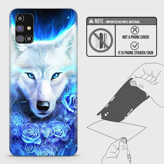 Samsung Galaxy M31s Back Skin - Design 2 - Vintage Galaxy Wolf Skin Wrap Back Sticker