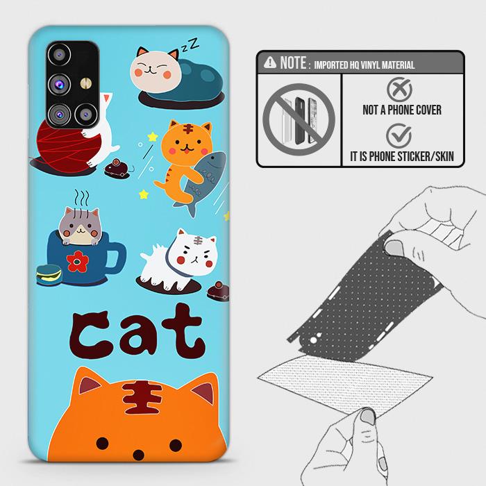 Samsung Galaxy M31s Back Skin - Design 3 - Cute Lazy Cate Skin Wrap Back Sticker