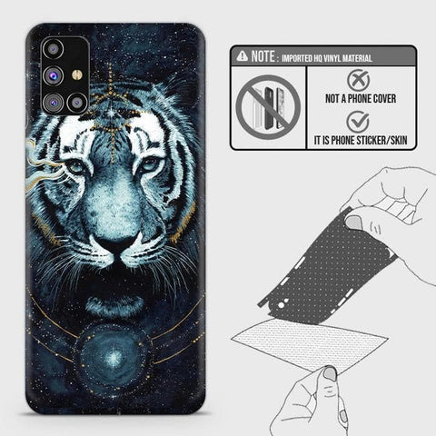 Samsung Galaxy M31s Back Skin - Design 4 - Vintage Galaxy Tiger Skin Wrap Back Sticker