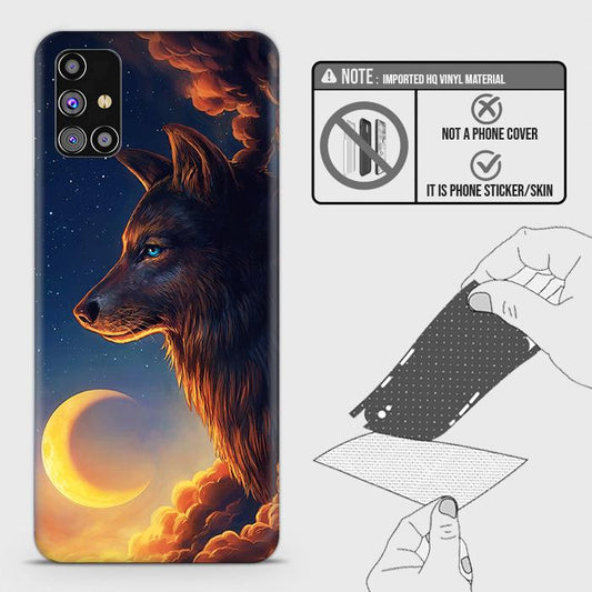 Samsung Galaxy M31s Back Skin - Design 5 - Mighty Wolf Skin Wrap Back Sticker
