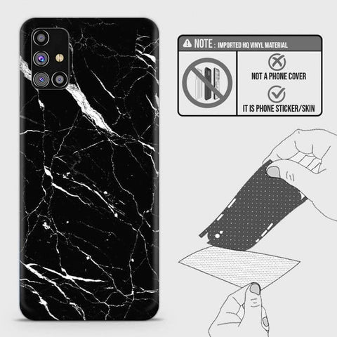 Samsung Galaxy M31s Back Skin - Design 6 - Trendy Black Marble Skin Wrap Back Sticker