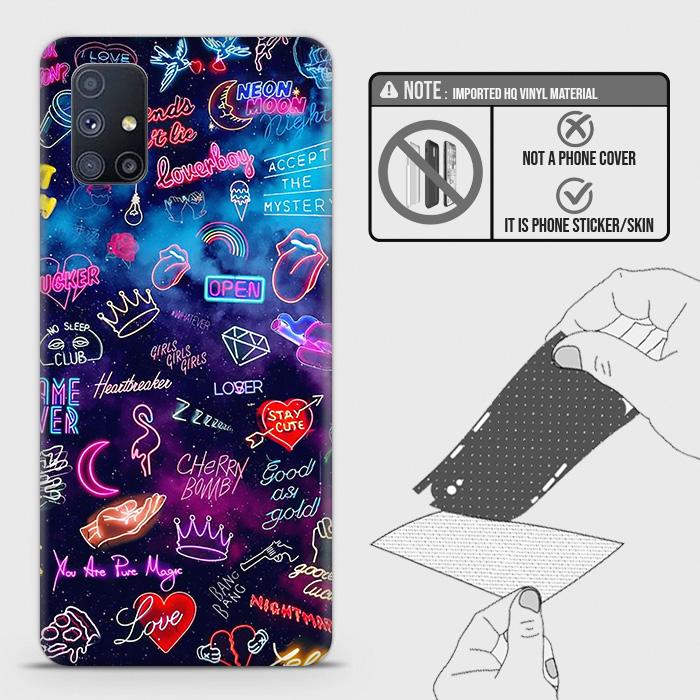Samsung Galaxy M51 Back Skin - Design 1 - Neon Galaxy Skin Wrap Back Sticker