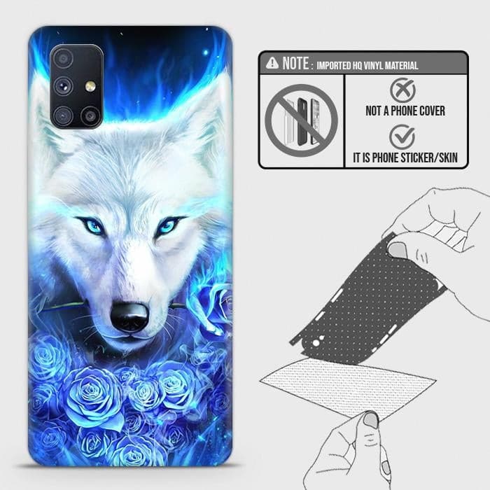 Samsung Galaxy M51 Back Skin - Design 2 - Vintage Galaxy Wolf Skin Wrap Back Sticker