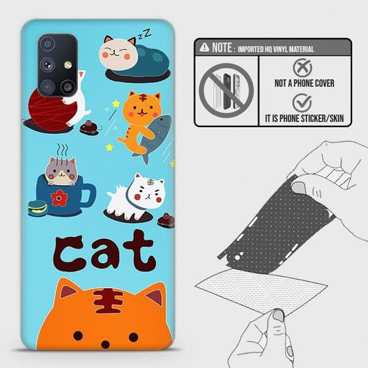 Samsung Galaxy M51 Back Skin - Design 3 - Cute Lazy Cate Skin Wrap Back Sticker