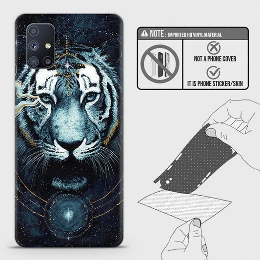 Samsung Galaxy M51 Back Skin - Design 4 - Vintage Galaxy Tiger Skin Wrap Back Sticker