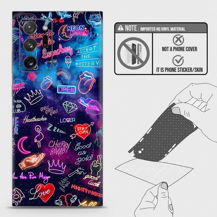 Samsung Galaxy Note 20 Ultra Back Skin - Design 1 - Neon Galaxy Skin Wrap Back Sticker(w1-1)
