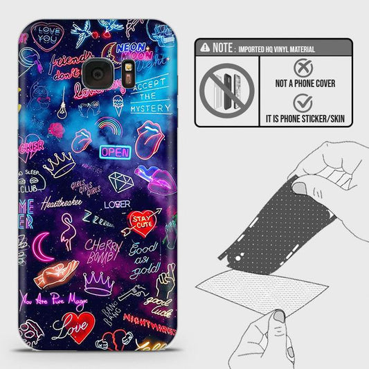 Samsung Galaxy Note 7 Back Skin - Design 1 - Neon Galaxy Skin Wrap Back Sticker