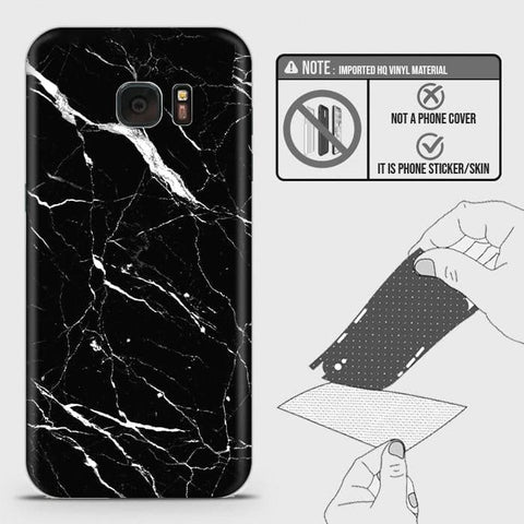 Samsung Galaxy Note 7 Back Skin - Design 6 - Trendy Black Marble Skin Wrap Back Sticker