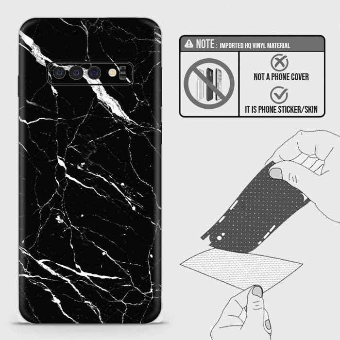 Samsung Galaxy S10 Plus Back Skin - Design 6 - Trendy Black Marble Skin Wrap Back Sticker