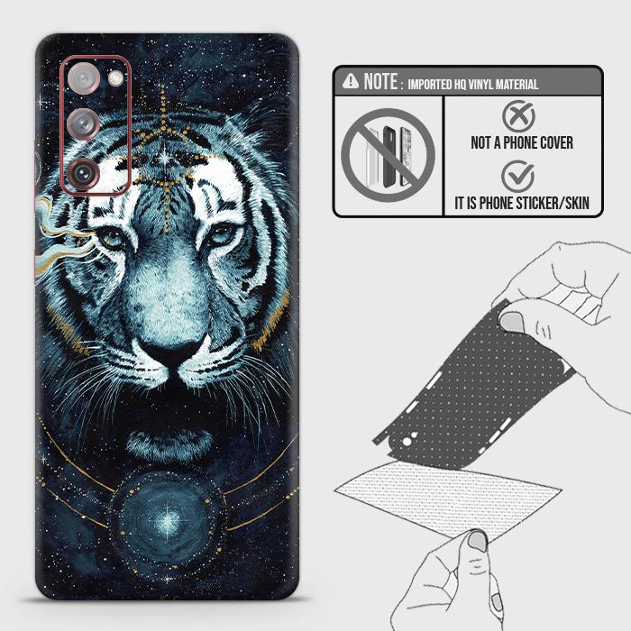 Samsung Galaxy S20 FE Back Skin - Design 4 - Vintage Galaxy Tiger Skin Wrap Back Sticker