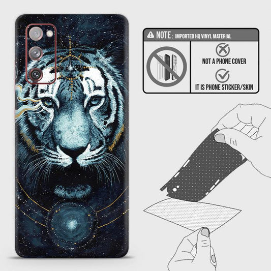 Samsung Galaxy S20 FE Back Skin - Design 4 - Vintage Galaxy Tiger Skin Wrap Back Sticker