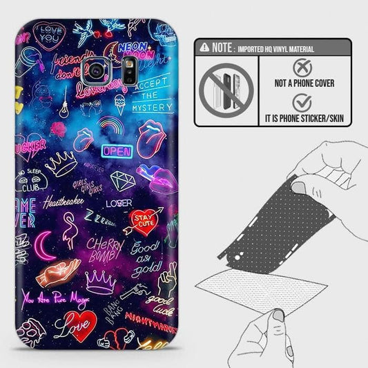 Samsung Galaxy S6 Edge Back Skin - Design 1 - Neon Galaxy Skin Wrap Back Sticker