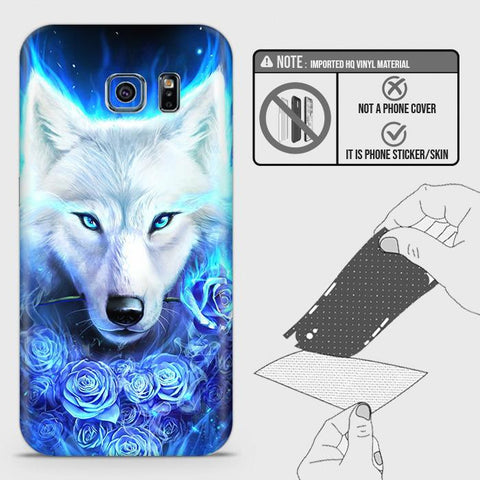 Samsung Galaxy S6 Edge Back Skin - Design 2 - Vintage Galaxy Wolf Skin Wrap Back Sticker