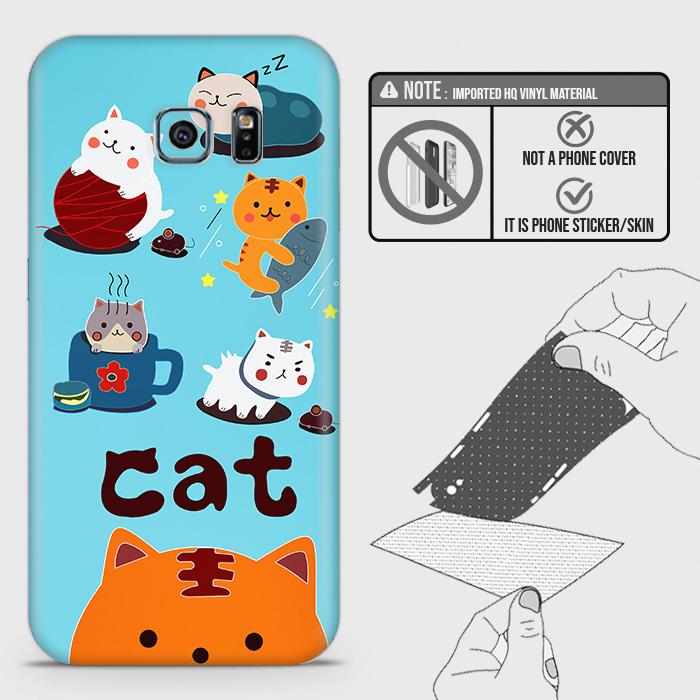 Samsung Galaxy S6 Edge Back Skin - Design 3 - Cute Lazy Cate Skin Wrap Back Sticker