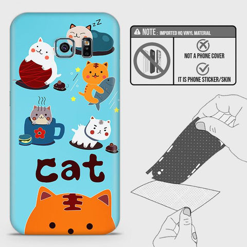 Samsung Galaxy S6 Edge Back Skin - Design 3 - Cute Lazy Cate Skin Wrap Back Sticker