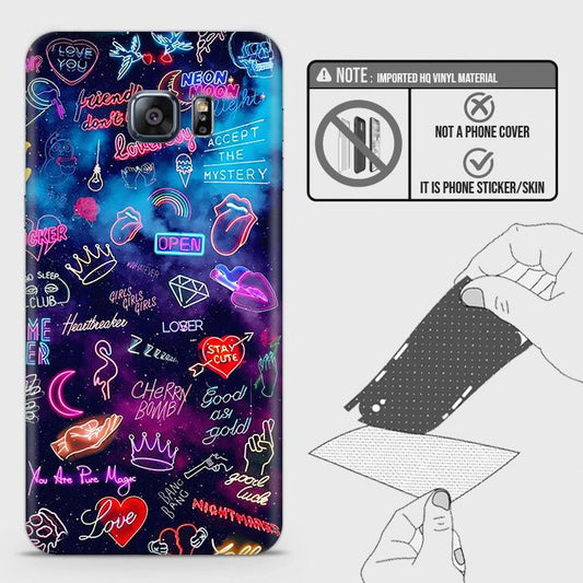 Samsung Galaxy S6 Edge Plus Back Skin - Design 1 - Neon Galaxy Skin Wrap Back Sticker