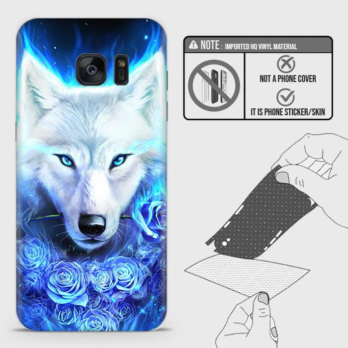 Samsung Galaxy S7 Back Skin - Design 2 - Vintage Galaxy Wolf Skin Wrap Back Sticker