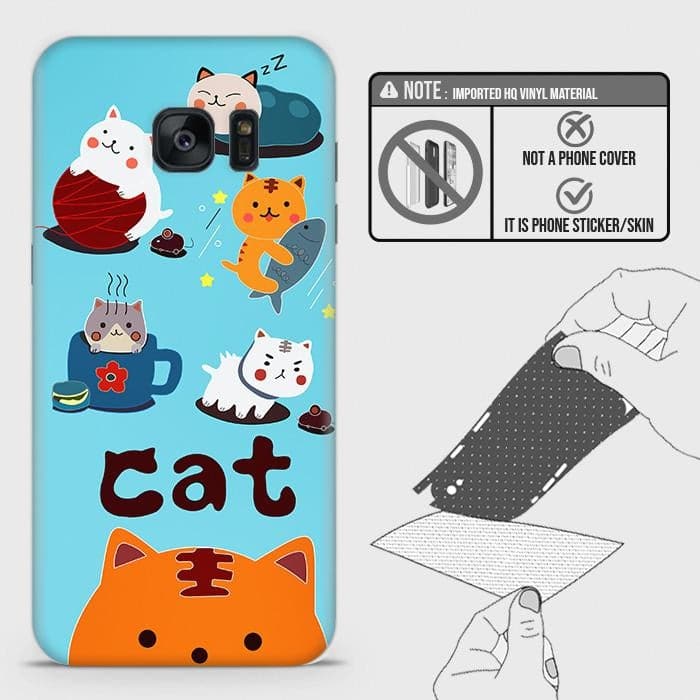 Samsung Galaxy S7 Back Skin - Design 3 - Cute Lazy Cate Skin Wrap Back Sticker