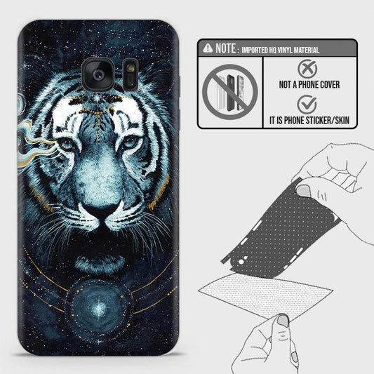 Samsung Galaxy S7 Back Skin - Design 4 - Vintage Galaxy Tiger Skin Wrap Back Sticker