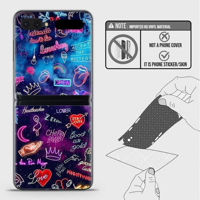 Samsung Galaxy Z Flip Back Skin - Design 1 - Neon Galaxy Skin Wrap Back Sticker