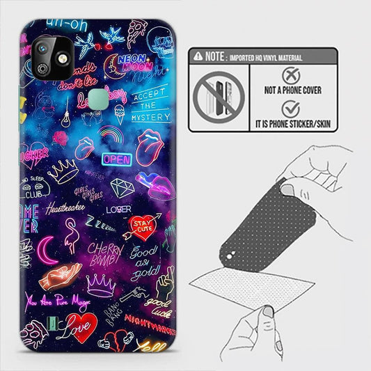 Infinix Smart HD 2021 Back Skin - Design 1 - Neon Galaxy Skin Wrap Back Sticker Without Sides