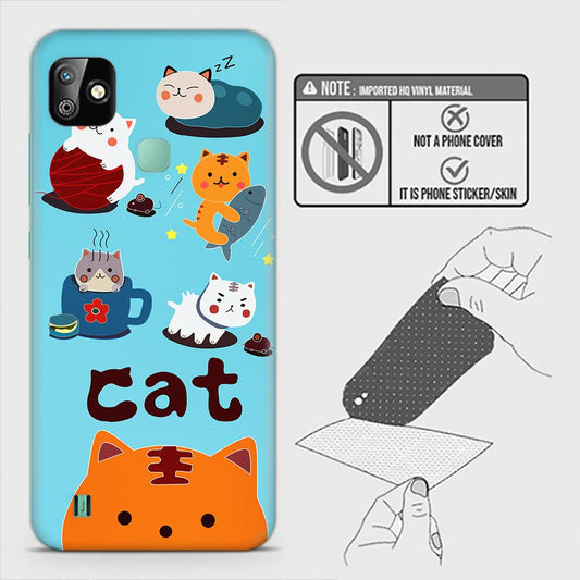 Infinix Smart HD 2021 Back Skin - Design 3 - Cute Lazy Cate Skin Wrap Back Sticker Without Sides