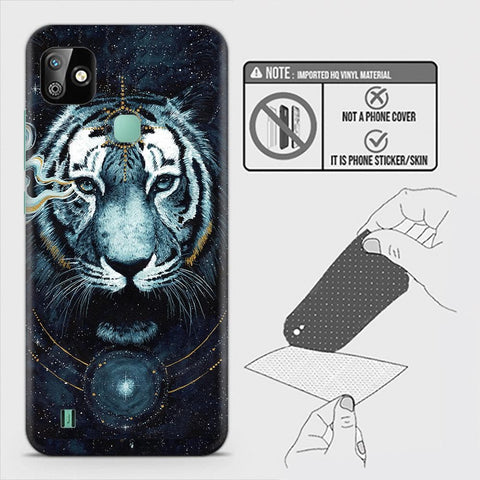 Infinix Smart HD 2021 Back Skin - Design 4 - Vintage Galaxy Tiger Skin Wrap Back Sticker Without Sides