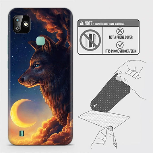 Infinix Smart HD 2021 Back Skin - Design 5 - Mighty Wolf Skin Wrap Back Sticker Without Sides