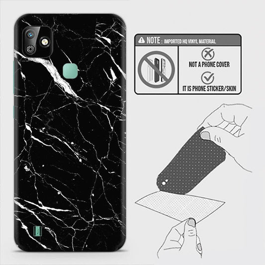 Infinix Smart HD 2021 Back Skin - Design 6 - Trendy Black Marble Skin Wrap Back Sticker Without Sides