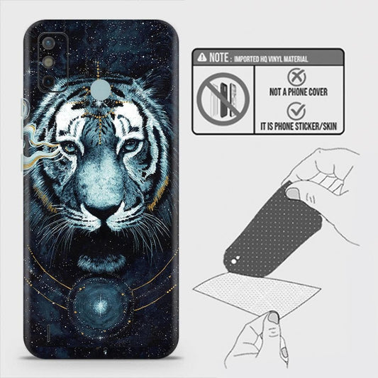 Tecno Spark 6 Go Back Skin - Design 4 - Vintage Galaxy Tiger Skin Wrap Back Sticker Without Sides