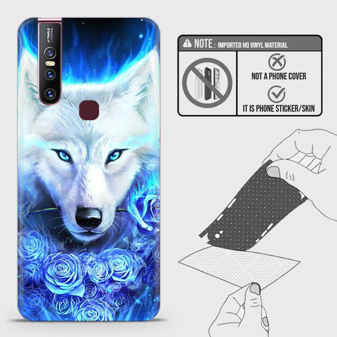 Vivo V15 Back Skin - Design 2 - Vintage Galaxy Wolf Skin Wrap Back Sticker