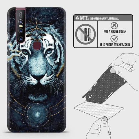 Vivo V15 Back Skin - Design 4 - Vintage Galaxy Tiger Skin Wrap Back Sticker
