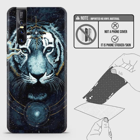 Vivo V15 Pro Back Skin - Design 4 - Vintage Galaxy Tiger Skin Wrap Back Sticker