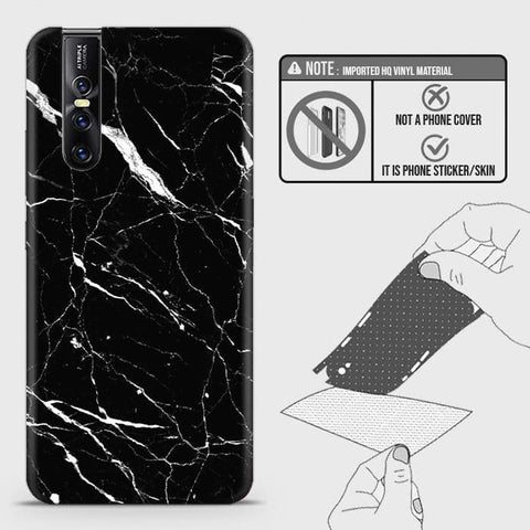 Vivo V15 Pro Back Skin - Design 6 - Trendy Black Marble Skin Wrap Back Sticker