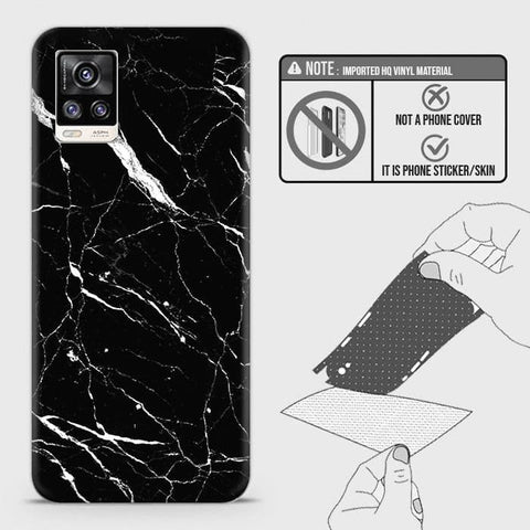 Vivo V20 Back Skin - Design 6 - Trendy Black Marble Skin Wrap Back Sticker