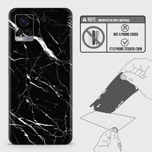 Vivo V20 Pro Back Skin - Design 6 - Trendy Black Marble Skin Wrap Back Sticker