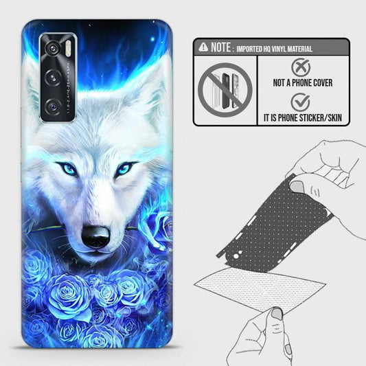 Vivo Y70 Back Skin - Design 2 - Vintage Galaxy Wolf Skin Wrap Back Sticker