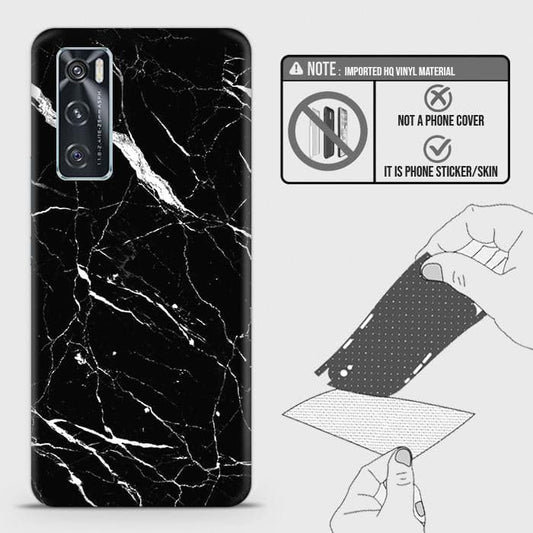 Vivo Y70 Back Skin - Design 6 - Trendy Black Marble Skin Wrap Back Sticker