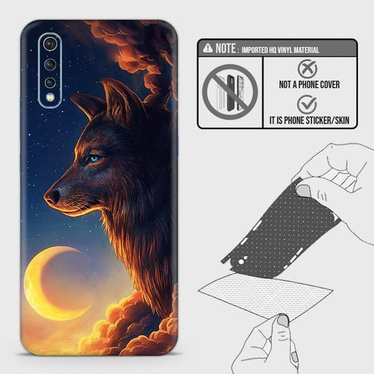 Vivo Y7s Back Skin - Design 5 - Mighty Wolf Skin Wrap Back Sticker