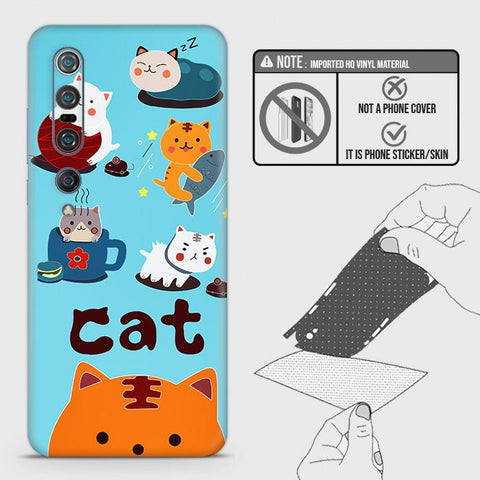 Xiaomi Mi 10 Pro Back Skin - Design 3 - Cute Lazy Cate Skin Wrap Back Sticker