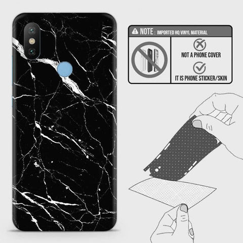 Xiaomi Mi A2 / Mi 6X Back Skin - Design 6 - Trendy Black Marble Skin Wrap Back Sticker