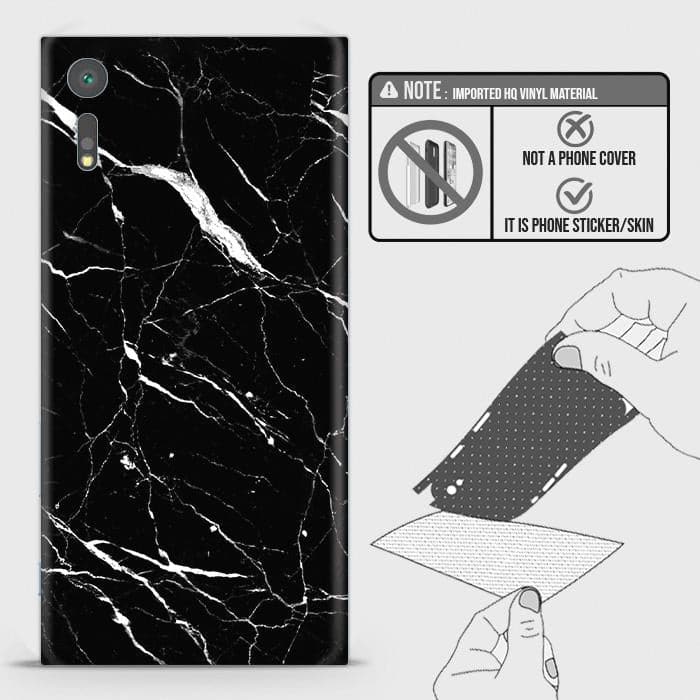 Sony Xperia XZS Back Skin - Design 6 - Trendy Black Marble Skin Wrap Back Sticker