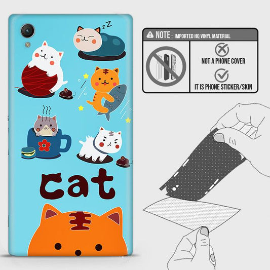 Sony Xperia Z1 Back Skin - Design 3 - Cute Lazy Cate Skin Wrap Back Sticker