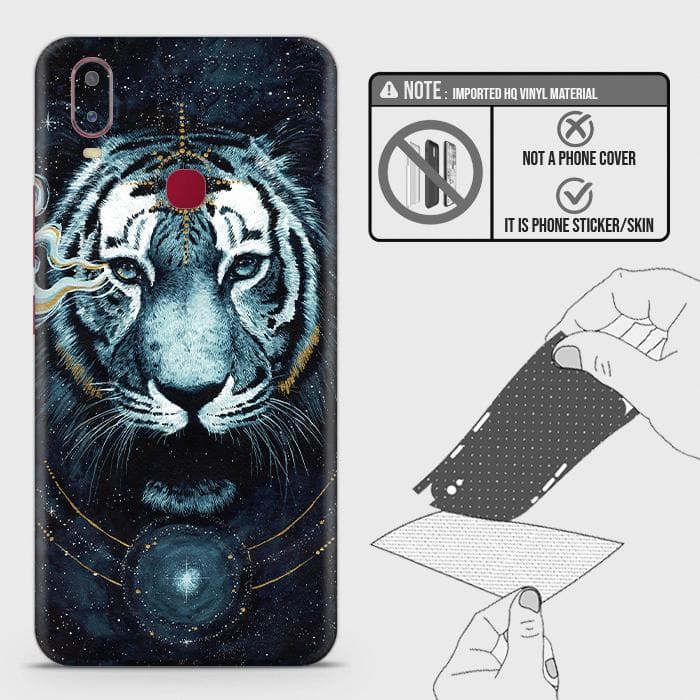 Vivo Y17 Back Skin - Design 4 - Vintage Galaxy Tiger Skin Wrap Back Sticker