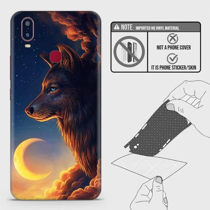 Vivo Y17 Back Skin - Design 5 - Mighty Wolf Skin Wrap Back Sticker
