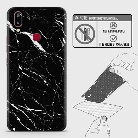 Vivo Y15 Back Skin - Design 6 - Trendy Black Marble Skin Wrap Back Sticker